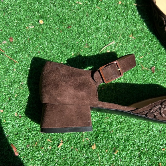 Salvatore Ferragamo Brown Suede Mary Janes - Picture 2 of 3